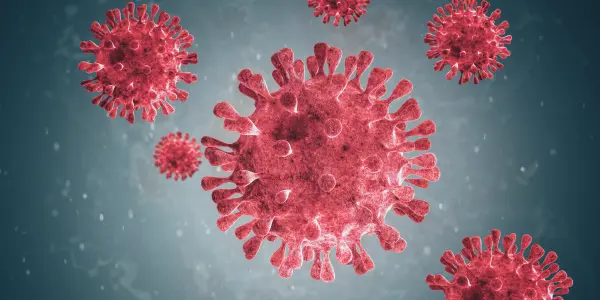 vírus em formato 3D microscópico