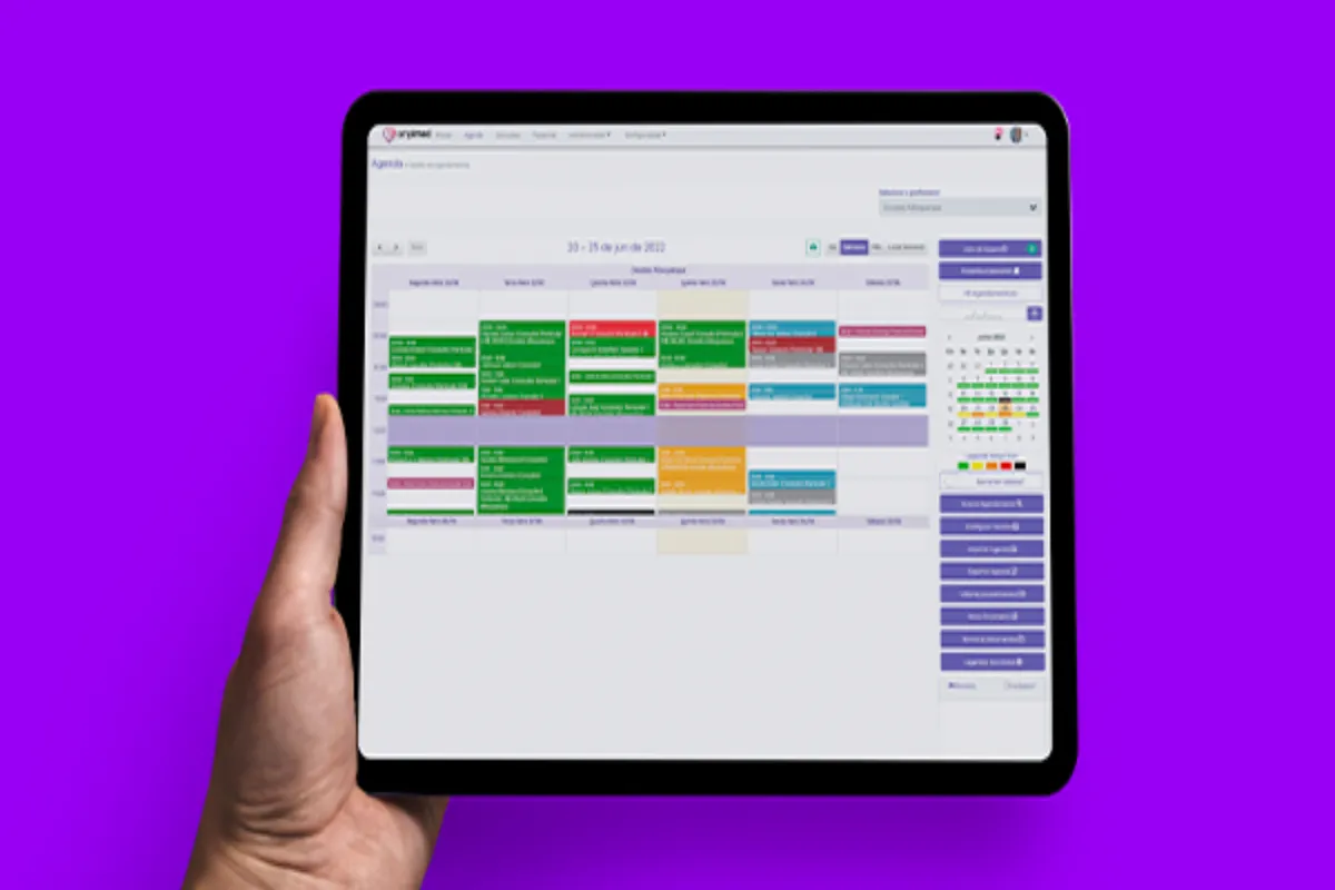 visão da agenda médica online da amplimed