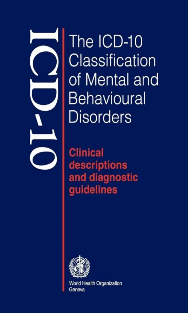 Capa do manual CID 10 com foco em transtornos mentais e comportamentais
