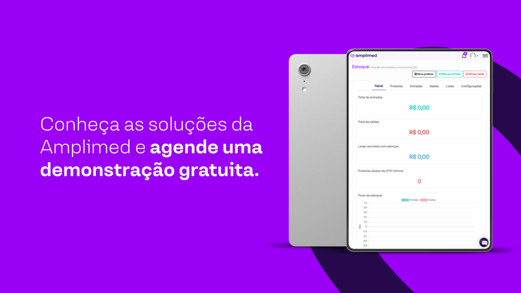 Demonstração gratuita das soluções da Amplimed.