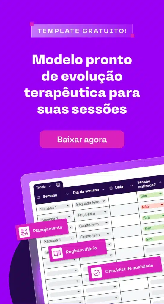 Modelo de template gratuito de evolução terapêutica