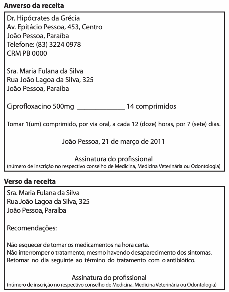 Modelo de receita médica branca simples